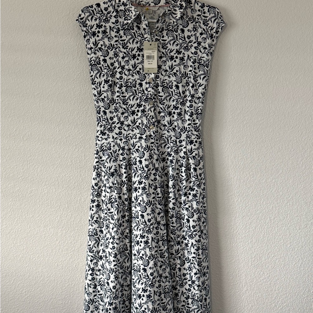 NWT Boden Monochrome Floral Midi Dress